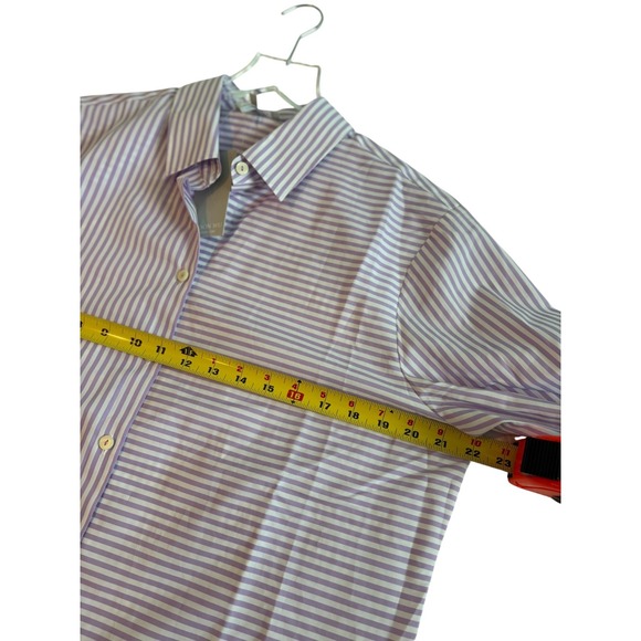 NWT Hinson Wu Purple Lilac White Stripe 3/4 Margot Sleeve Shirt Top‎ Size 16 - Picture 15 of 16